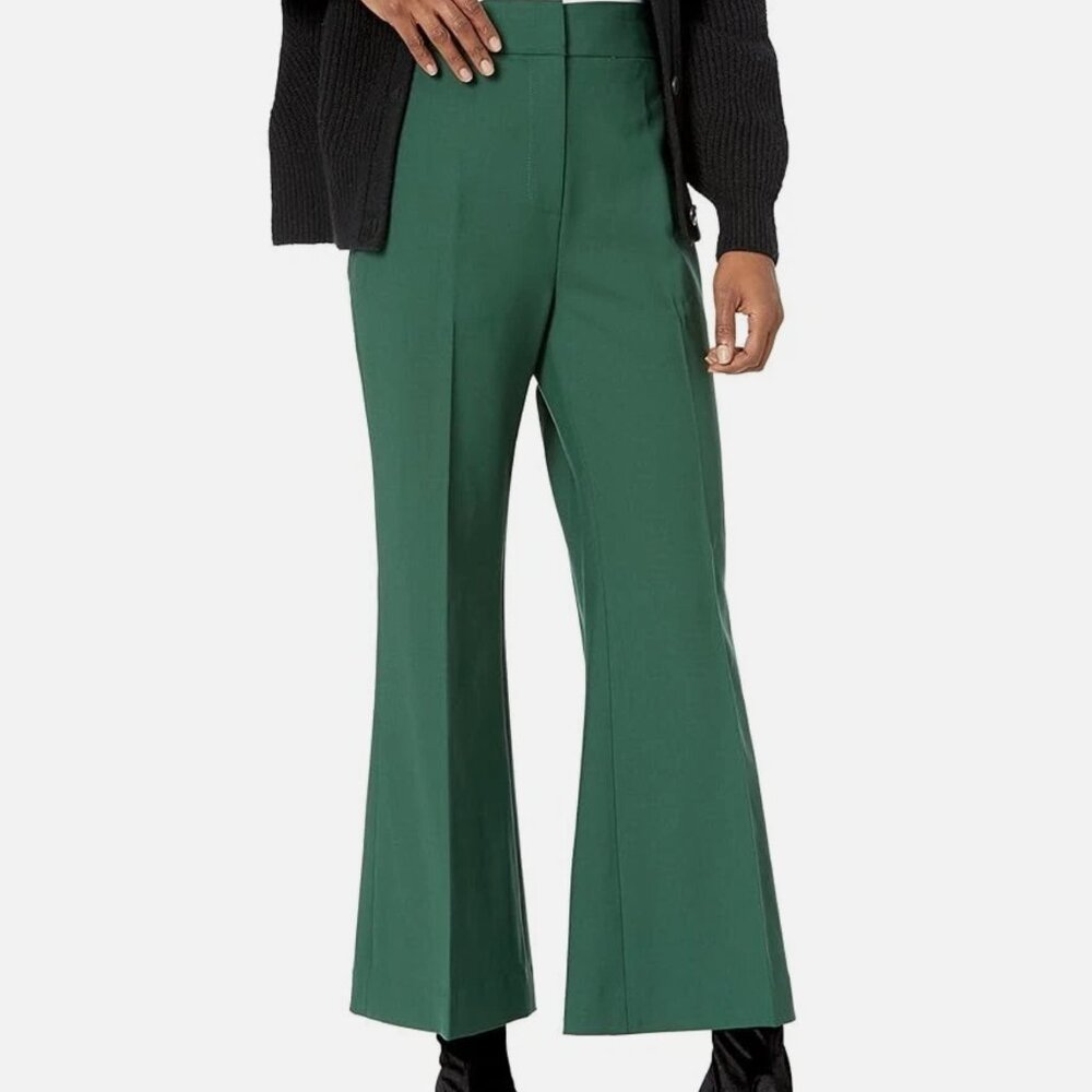Wool crop flare pants